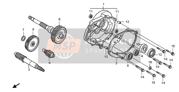 Honda PES125 2010 Transmissie voor een 2010 Honda PES125